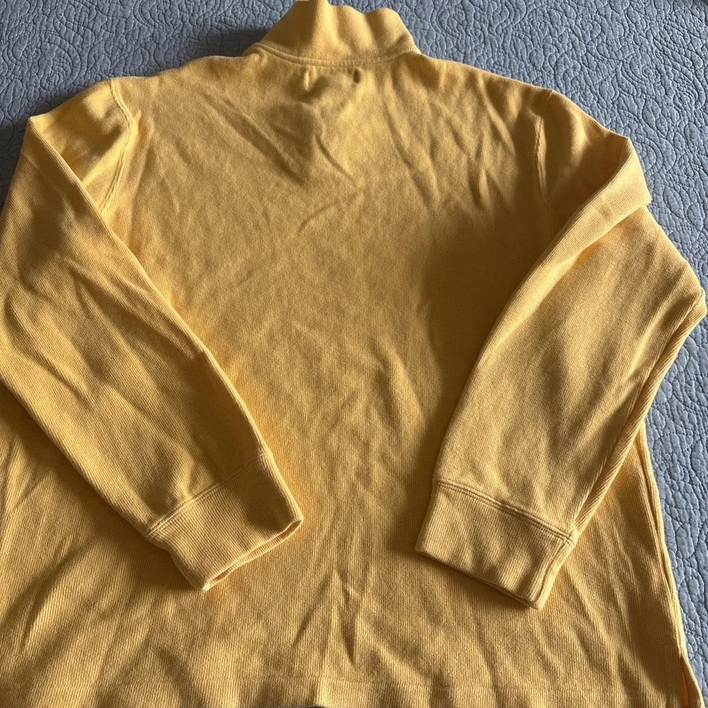 Polo Ralph Lauren Mens Large Long Sleeve 1/4 Zip Pullover Yellow Sweater